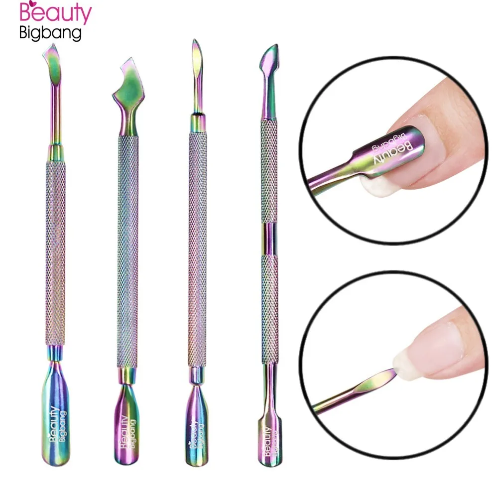 4 Patterns Dual-ended Chameleon Nail Cuticle Pusher cuticula Rainbow Stainless Steel Manicure cuticle remover Nail Art Tools
4 Patterns Dual-ended Chameleon Nail Cuticle Pusher cuticula Rainbow Stainless Steel Manicure cuticle remover Nail Art Tools