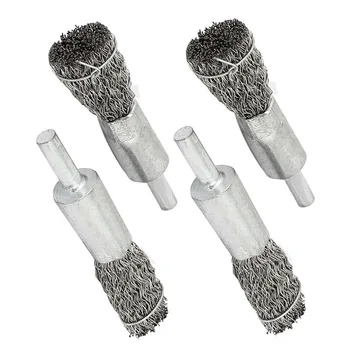 0.6 Crimped Wire End Brush Carbon Steel With 1/4 Shank For Die Grinder Or Dril