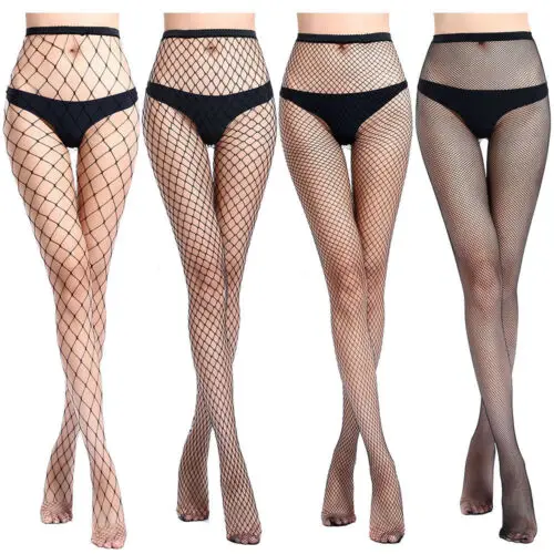 

Mesh Sexy Stocking Women Transparent Knee Fishnet Stockings Nylon Tights Long Jacquard Step Foot Seam Pantyhose Plus Size S M L