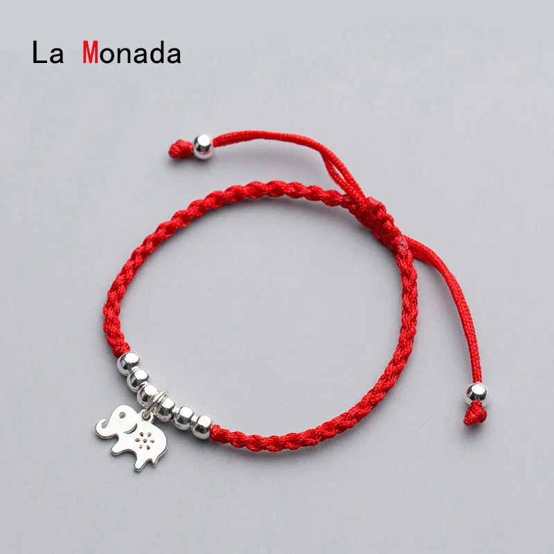 La Monada 925 Sterling Silver Elephant Charm Classic Red Rope Bracelets Woven Red Line Thread String Jewelry Bracelets For Women
La Monada 925 Sterling Silver Elephant Charm Classic Red Rope Bracelets Woven Red Line Thread String Jewelry Bracelets For Women