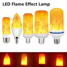 

LED Flame Lamp E27 Fire Bulb LED 3W 5W 7W 9W E26 Flame Effect Light 220V E14 Corn Bulb E12 Candle Light Dynamic Flickering 110V