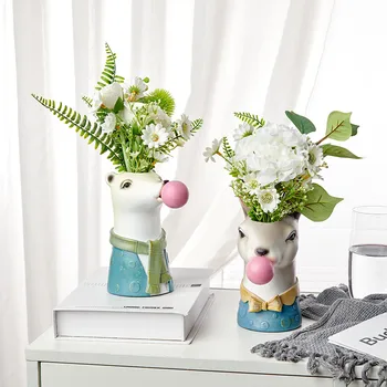 Nordic Imitation Flower Arrangement Vase Creative Cartoon Blowing Bubbles Animal Head Vase Flower Pot Coffee Shop Showcase M5422
Nordic Imitation Flower Arrangement Vase Creative Cartoon Blowing Bubbles Animal Head Vase Flower Pot Coffee Shop Showcase M5422