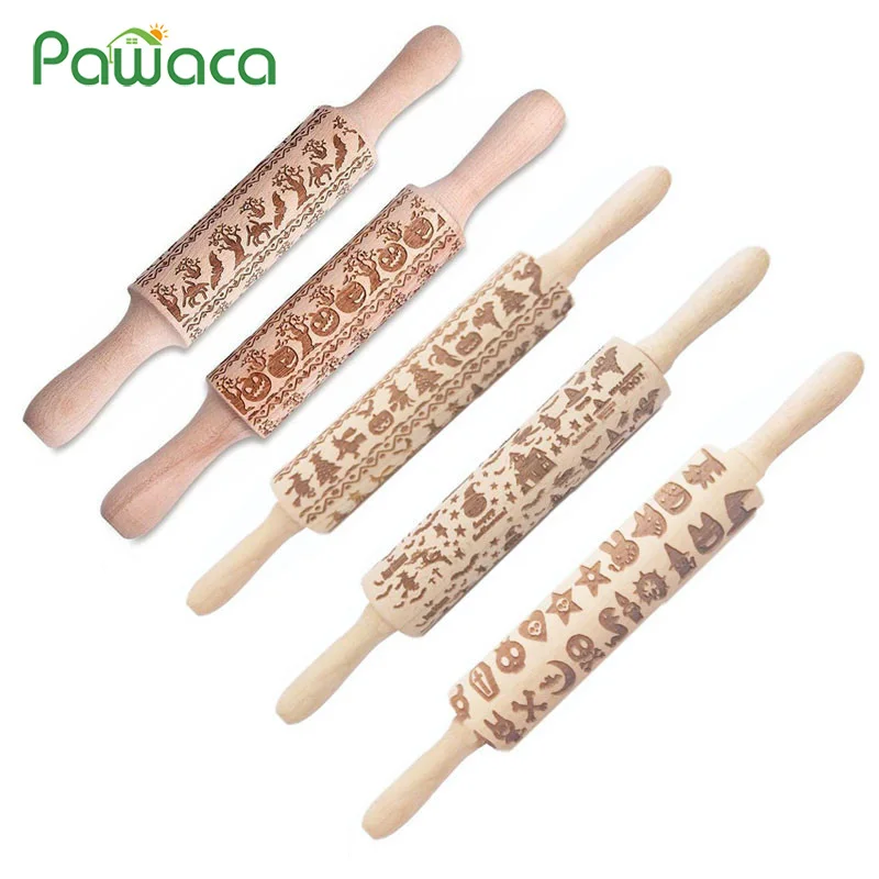 Halloween Embossed Rolling Pin Pumpkin Witch Wooden Engraved Rolling Pin Baking Cookies Biscuit Fondant Cake Patterned Roller
Halloween Embossed Rolling Pin Pumpkin Witch Wooden Engraved Rolling Pin Baking Cookies Biscuit Fondant Cake Patterned Roller