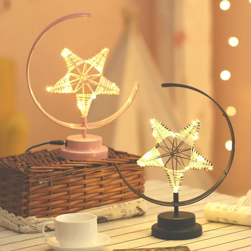 Creative LED Table Lamp Handmade modeling lights Star Shape Christmas wrought iron Woven night light room Gift Party Decor Light
Creative LED Table Lamp Handmade modeling lights Star Shape Christmas wrought iron Woven night light room Gift Party Decor Light