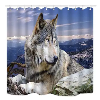 Wolf Shower Curtain Shower Curtain,Wild Animals Safari in Country Mountains Design Polyester Waterproof Fabric with 12 Rust
Wolf Shower Curtain Shower Curtain,Wild Animals Safari in Country Mountains Design Polyester Waterproof Fabric with 12 Rust