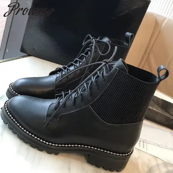 Genuine Leather Metal Trimmed Ankle Boots Slip On Thick Heel Low Heel Luxury Brand Boots Shoes Women
Genuine Leather Metal Trimmed Ankle Boots Slip On Thick Heel Low Heel Luxury Brand Boots Shoes Women