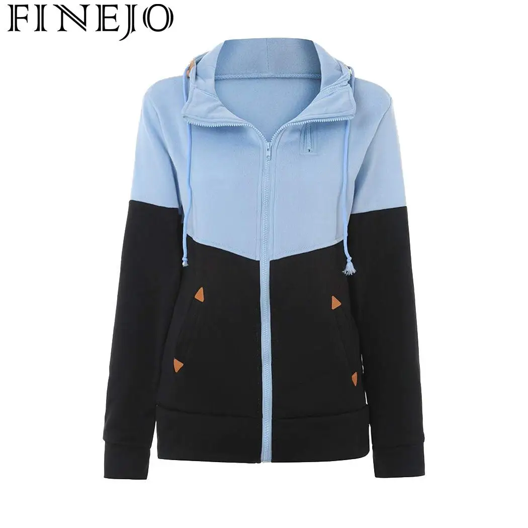 Women Casual Sweatshirt Patchwork Long Sleeve Hooded Drawstring, Zipper Jacket With Autumn, Winter Pocket
Women Casual Sweatshirt Patchwork Long Sleeve Hooded Drawstring, Zipper Jacket With Autumn, Winter Pocket