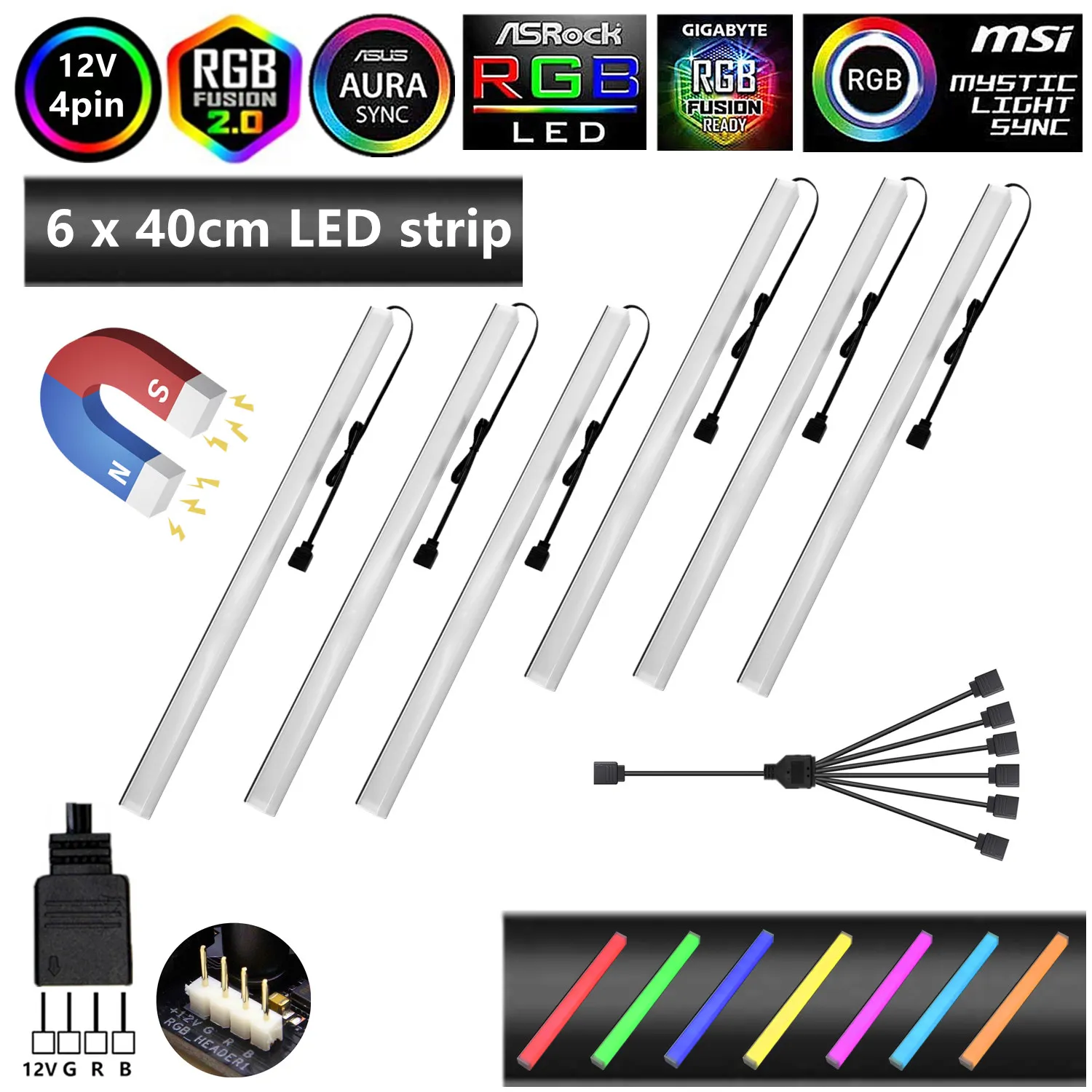Generic RGB Gaming 5050 LED Strip Light RGB For 12V Aura Sync