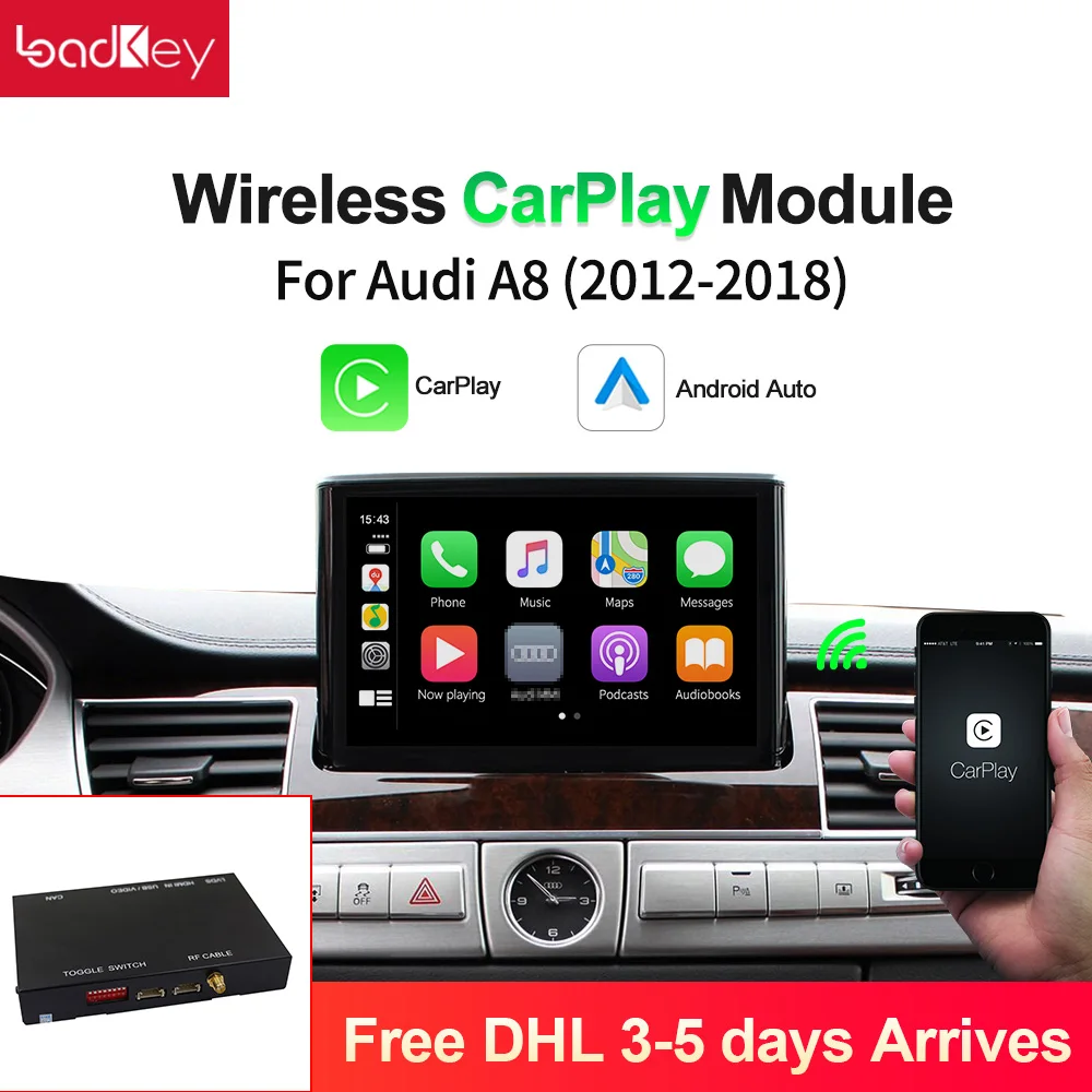 LoadKey Carplay Wireless For Audi A8 Decoder 2012-2018 Original Screen Multimedia Player Wireless Apple Carplay & Android Auto
LoadKey Carplay Wireless For Audi A8 Decoder 2012-2018 Original Screen Multimedia Player Wireless Apple Carplay & Android Auto