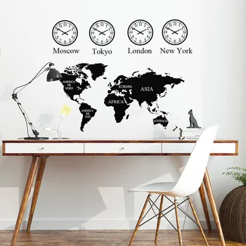 New Clock World map DIY Wall sticker Office Vinyl wall decal Home Decor Mural For Bedroom Living room study Art Stickers G27 
New Clock World map DIY Wall sticker Office Vinyl wall decal Home Decor Mural For Bedroom Living room study Art Stickers G27