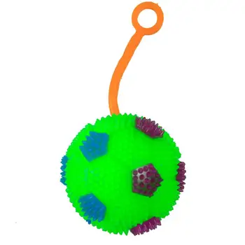 Kuulee LED Flashing Football Shape Spiky Bouncy Ball with Rope Sound Toy for Kids Random Color
Kuulee LED Flashing Football Shape Spiky Bouncy Ball with Rope Sound Toy for Kids Random Color