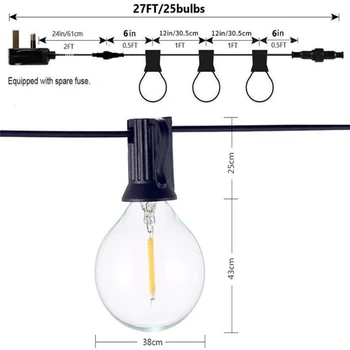 2020 New US/UK/EU Plug LED Imitation Tungsten Filament Lamp String 25 Bulbs Outdoor Indoor Decoration Light String for Wedding
2020 New US/UK/EU Plug LED Imitation Tungsten Filament Lamp String 25 Bulbs Outdoor Indoor Decoration Light String for Wedding