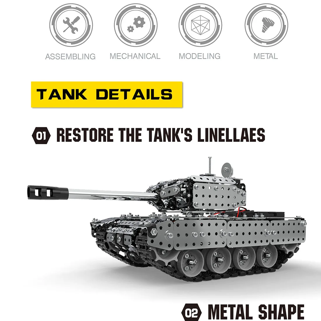 952Pcs 1:16 Stainless Steel RC Tank Vehicle Building Block DIY Small Particle Construction Model Toy
952Pcs 1:16 Stainless Steel RC Tank Vehicle Building Block DIY Small Particle Construction Model Toy