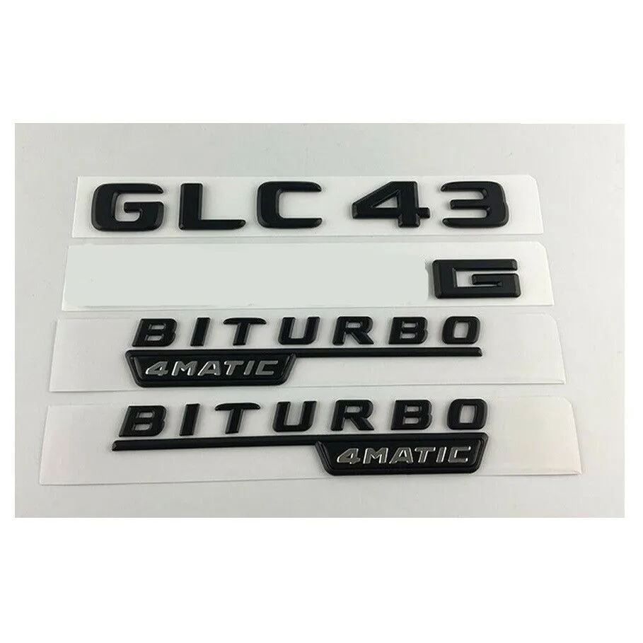 Black Trunk Fender Emblems Badges for Mercedes Benz GLC43 BITURBO 4MATIC | Автомобили и мотоциклы