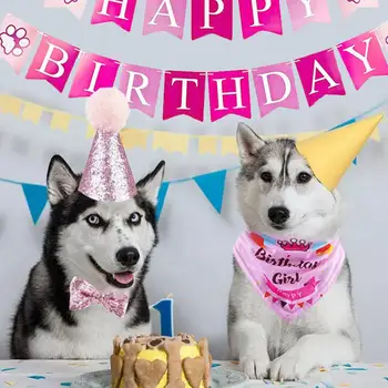 Pet Dog Cat Birthday Bandana Hat Bunting Set With Bow Tie Pet Birthday Party Props For Home Decoration
Pet Dog Cat Birthday Bandana Hat Bunting Set With Bow Tie Pet Birthday Party Props For Home Decoration