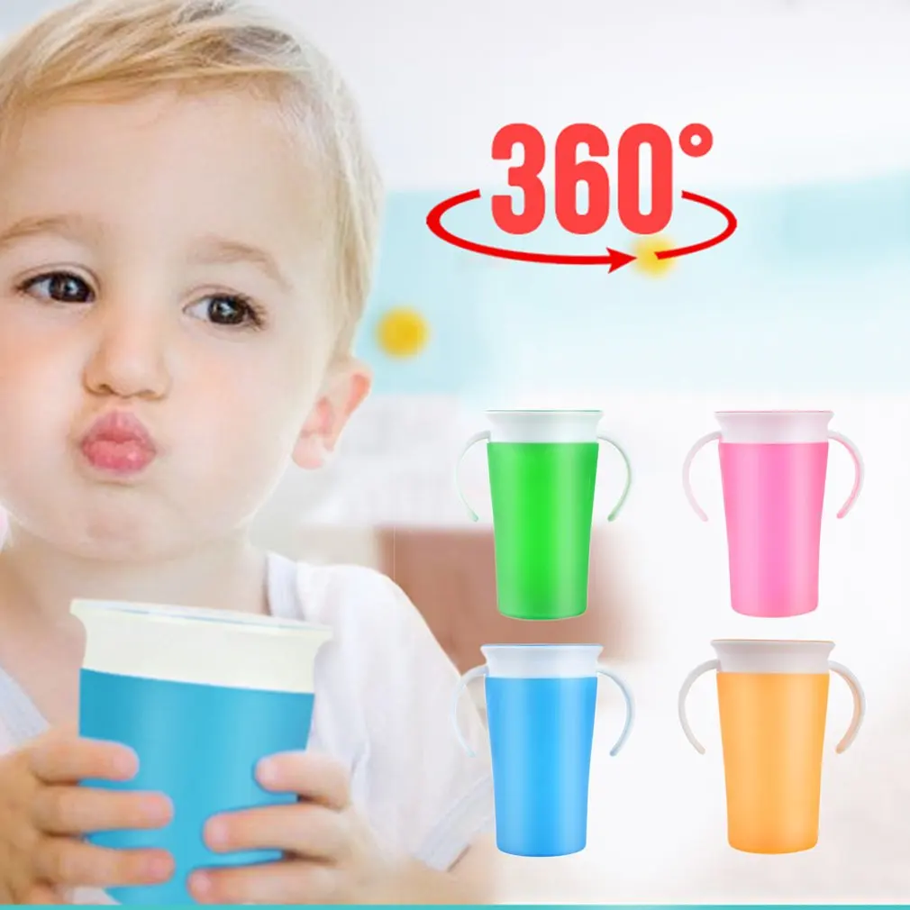 

1PC Food-grade Silicone Children's Baby Cups Can Learning Drinking Cup Leak-proof 360 Degree Rotated Learn Drink Drain Cup