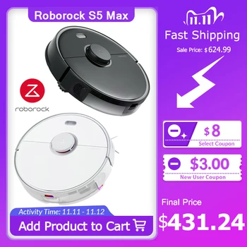 Original Roborock S5 Max MI Robot Vacuum Cleaner Automatic Smart Planned Sweeping Dust Sterilize Washing Mop APP WIFI Control
Original Roborock S5 Max MI Robot Vacuum Cleaner Automatic Smart Planned Sweeping Dust Sterilize Washing Mop APP WIFI Control