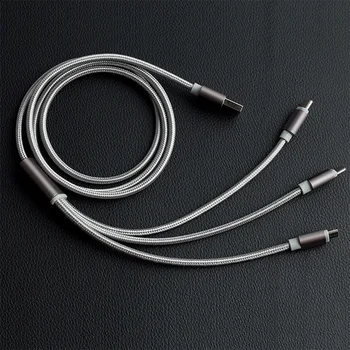 New Style Nylon-woven USB Cable Fast Three-in-one Data Cable Three Head Multi-functional Synchronization Charging Cable
New Style Nylon-woven USB Cable Fast Three-in-one Data Cable Three Head Multi-functional Synchronization Charging Cable
