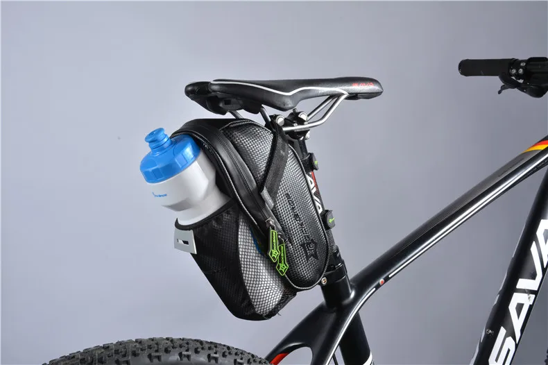 Excellent ROCKBROS Bicycle Saddle Bag With Water Bottle Pocket Waterproof MTB Bike Rear Bags Cycling Rear Seat Tail Bag Bike Accessories 28