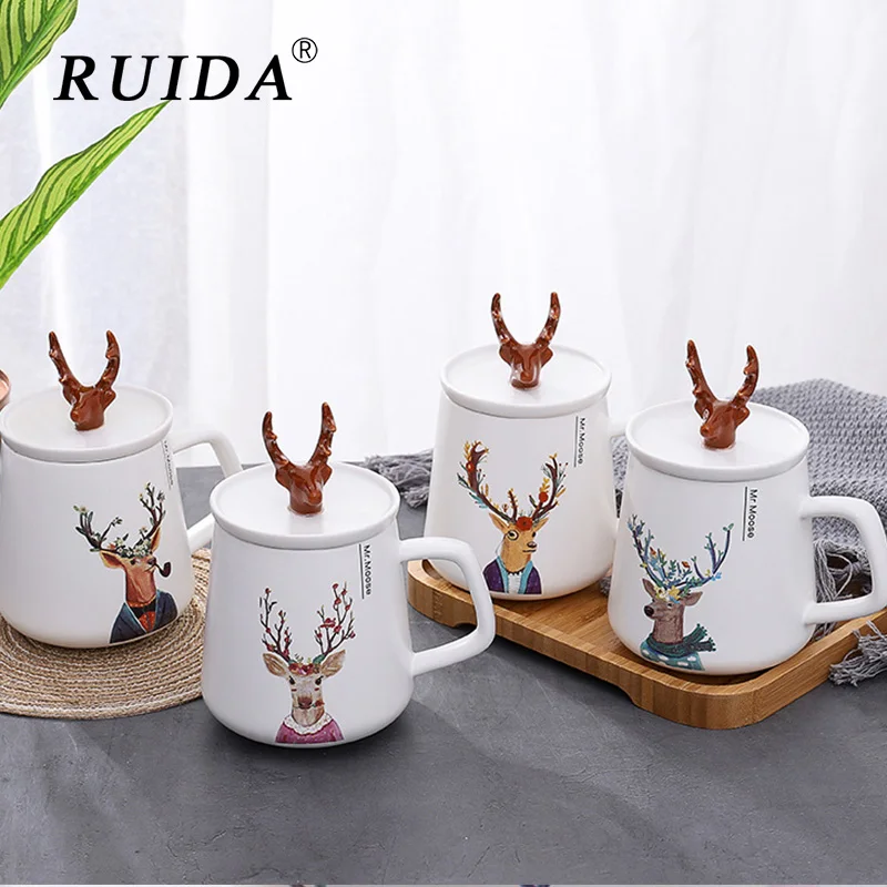 Creative Animal Mug Cartoon with Lid 450ml Cup Deer Coffee Milk Ceramic Mugs Children Student Cups Office Home Drinkware Gifts
Creative Animal Mug Cartoon with Lid 450ml Cup Deer Coffee Milk Ceramic Mugs Children Student Cups Office Home Drinkware Gifts