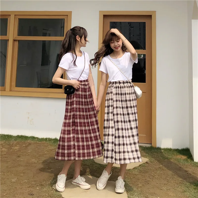 Photo Shoot WOMEN'S Dress Spring Summer New Style Best Friend High-waisted Elastic Pleated Skirt Plaid Skirt Medium-length Dress
Photo Shoot WOMEN'S Dress Spring Summer New Style Best Friend High-waisted Elastic Pleated Skirt Plaid Skirt Medium-length Dress