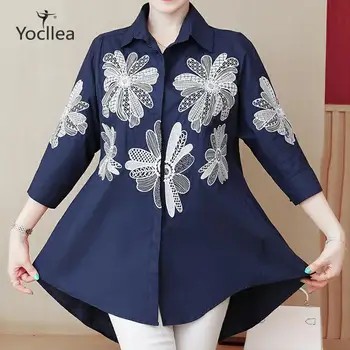 Embroidery shirt Women's Europe 2020 spring Summer large size irregular Top cotton shirt Blouses Feminina
Embroidery shirt Women's Europe 2020 spring Summer large size irregular Top cotton shirt Blouses Feminina