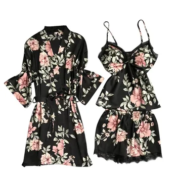 Pajamas for women Sexy Wireless Rimless Pajamas Lace Nightdress Silk Underwear Women Sleepwear pizama damska пижама женская