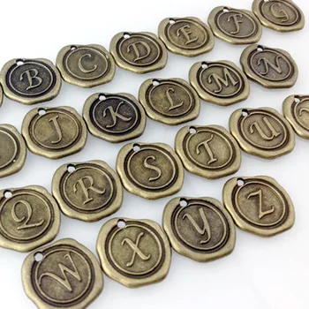 60 Pieces/lot Antique Brass Alphabet Personalized Add on 26 English Letter Charm Monogrammed Intial Wax Seal Pendant 18mm
60 Pieces/lot Antique Brass Alphabet Personalized Add on 26 English Letter Charm Monogrammed Intial Wax Seal Pendant 18mm