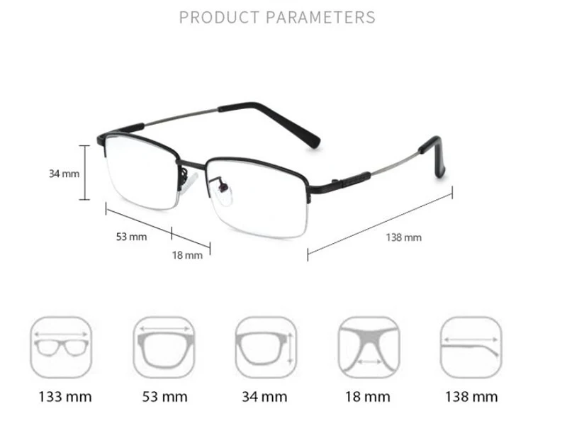 Progresywne okulary do czytania lub pracy przy komputerze Multifocus Blokujące niebieskie światło Zawias sprężynowy ze stopu tytanu 14 H778ec684cd3640cab4be47a411a0d7beq