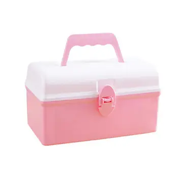 1PC Portable Makeup Box Carrying Case Cosmetics Storage Case Multifunctional Plastic Storage Box Household Medicine Box (Pink)
1PC Portable Makeup Box Carrying Case Cosmetics Storage Case Multifunctional Plastic Storage Box Household Medicine Box (Pink)