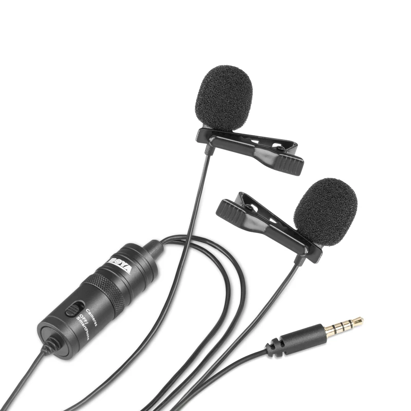 BOYA BY-M1DM Dual Clip-on Lapel Lavalier Mic for for iPhone Android Smartphone Canon EOS Nikon Camera Camcorder Audio Recorder
BOYA BY-M1DM Dual Clip-on Lapel Lavalier Mic for for iPhone Android Smartphone Canon EOS Nikon Camera Camcorder Audio Recorder