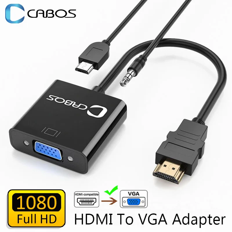 Адаптер HDMI-совместимый с VGA аудиоисточник питания HD 1080P для ноутбуков ПК
