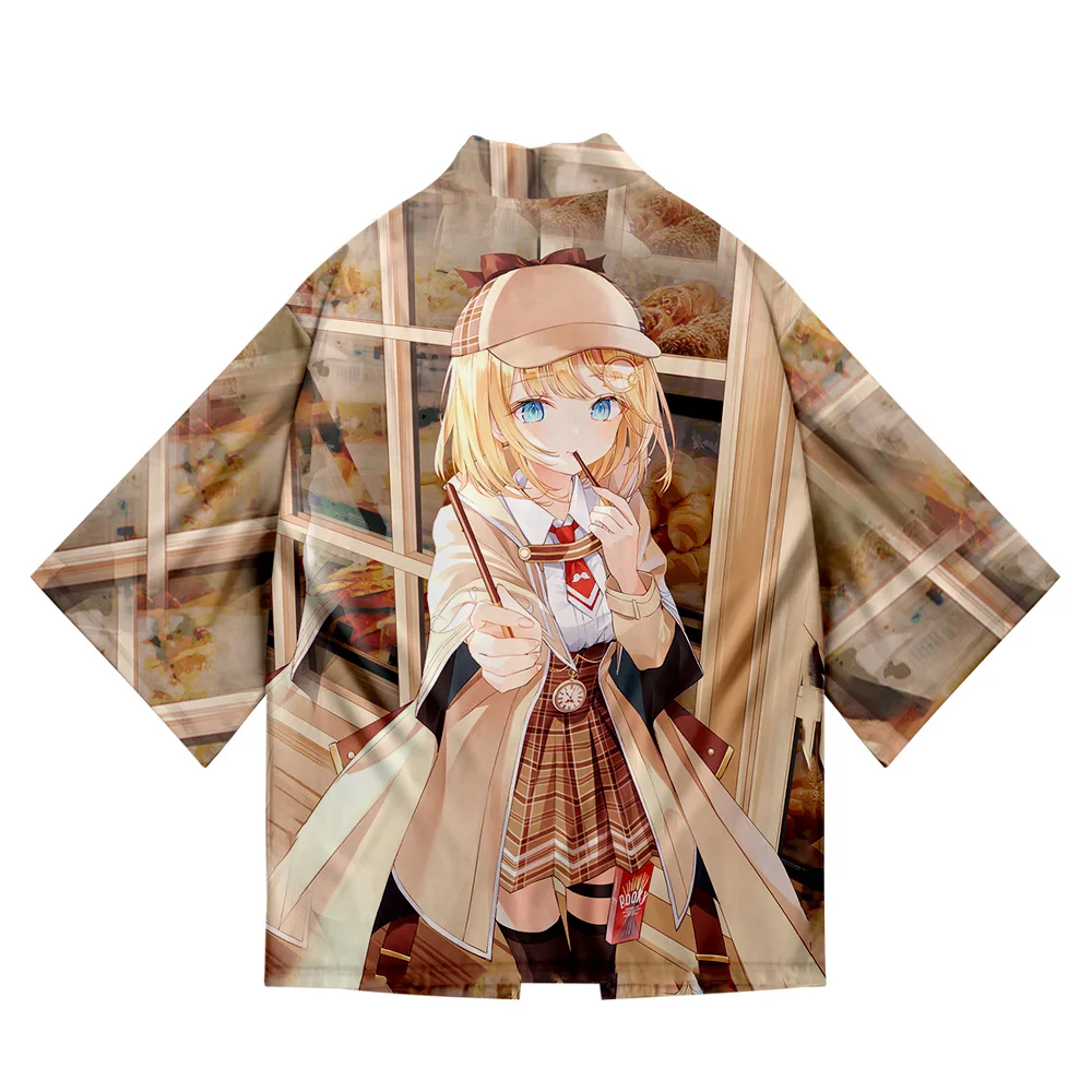 

HOLOLIVE VTuber Watson Amelia 3D Summer Holiday Women/Men Three Quarter Sleeve Sexy Style Blouse Kawaii Style Fashion Kimono