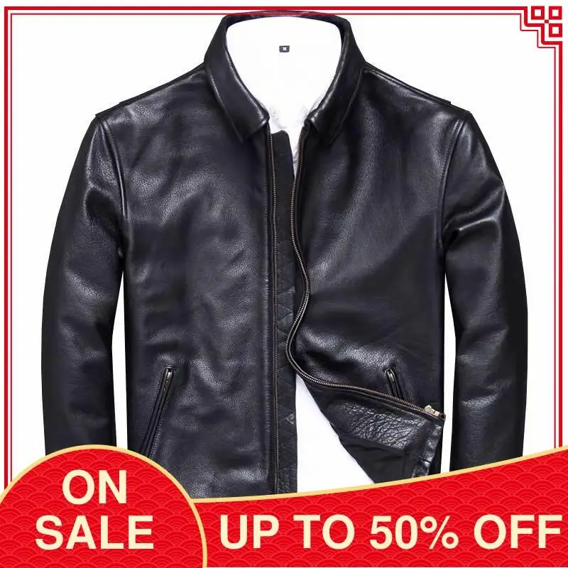 2020 Black Casual Style Leather Jacket Men Plus Size XXXL Genuine Cowhide Spring Slim Fit Young Men Leather Coat FREE SHIPPING
2020 Black Casual Style Leather Jacket Men Plus Size XXXL Genuine Cowhide Spring Slim Fit Young Men Leather Coat FREE SHIPPING