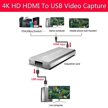 4K HD Video Card HDMI To USB Capture Box HDMI Video Capture Card Board Capture Video Record Computer Components Placa De Video
4K HD Video Card HDMI To USB Capture Box HDMI Video Capture Card Board Capture Video Record Computer Components Placa De Video