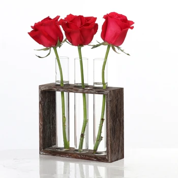 Test Tube Rack Planter, Transparent Hydroponic Flower Clear Vase with Wood Stand Frame Perfect for Coffee Shop Home
Test Tube Rack Planter, Transparent Hydroponic Flower Clear Vase with Wood Stand Frame Perfect for Coffee Shop Home