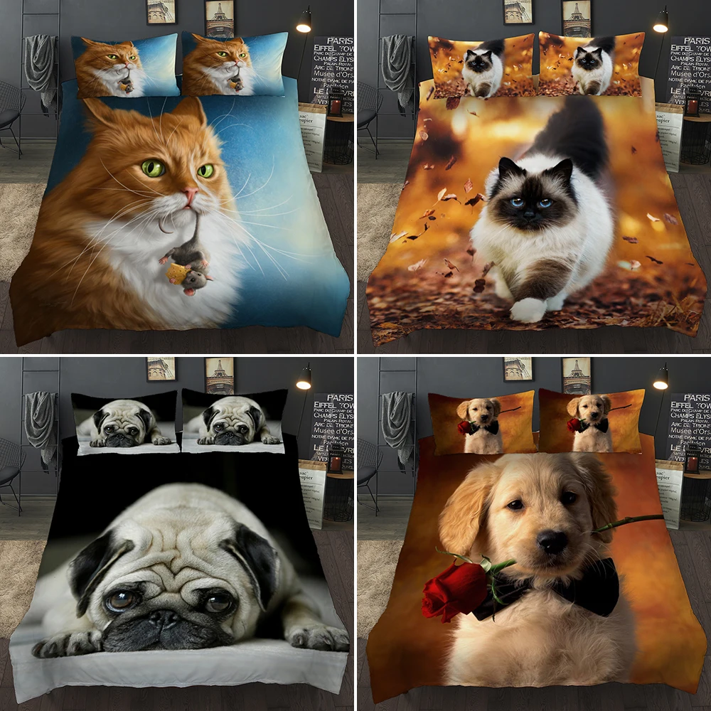 Cute Cat and Dog Pattern Bedding Set 2/3Pcs Comforter Cover with Pillowcase US/AU/UK 11 Size(no Filling)
Cute Cat and Dog Pattern Bedding Set 2/3Pcs Comforter Cover with Pillowcase US/AU/UK 11 Size(no Filling)