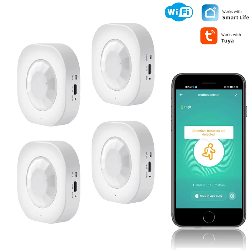 Tuya Smart Home Automation WiFi Human Body Presence Movement Infrared PIR Motion Sensor for Night Lighting | Безопасность и защита