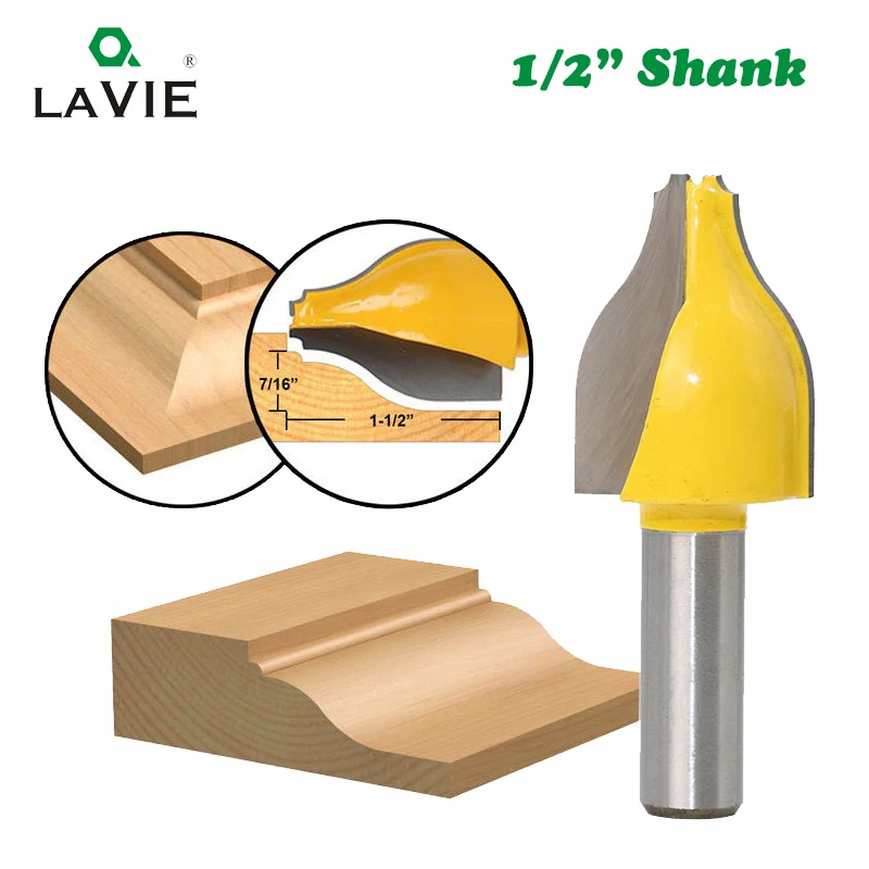 LAVIE 1pc 12mm 1/2 Shank Vertical Panel Raised Ogee Bead Router Bit Woodworking Door Line Milling Cutter for Wood Tools MC03146 |