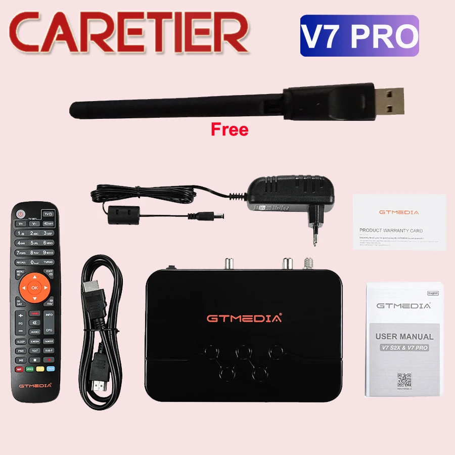 10 шт. GTMEDIA V7 PRO DVB-S/S2/S2X + T/T2 память 1 Гб бит ОЗУ поддержка TF BBC Satback карт CA VCM ACM |