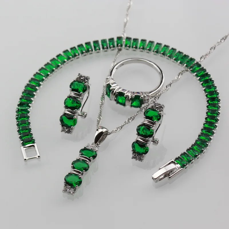 2019 Hot Selling 925 Silver AAA Green Cubic Zirconia Jewelry Sets For Women Trendy Costume Bracelet Length 18+2.5
2019 Hot Selling 925 Silver AAA Green Cubic Zirconia Jewelry Sets For Women Trendy Costume Bracelet Length 18+2.5