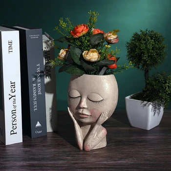 Creative Flower Pots Nordic Human Head Vase Resin Planters Portrait Art Home Decoration Doll Sculpture
Creative Flower Pots Nordic Human Head Vase Resin Planters Portrait Art Home Decoration Doll Sculpture