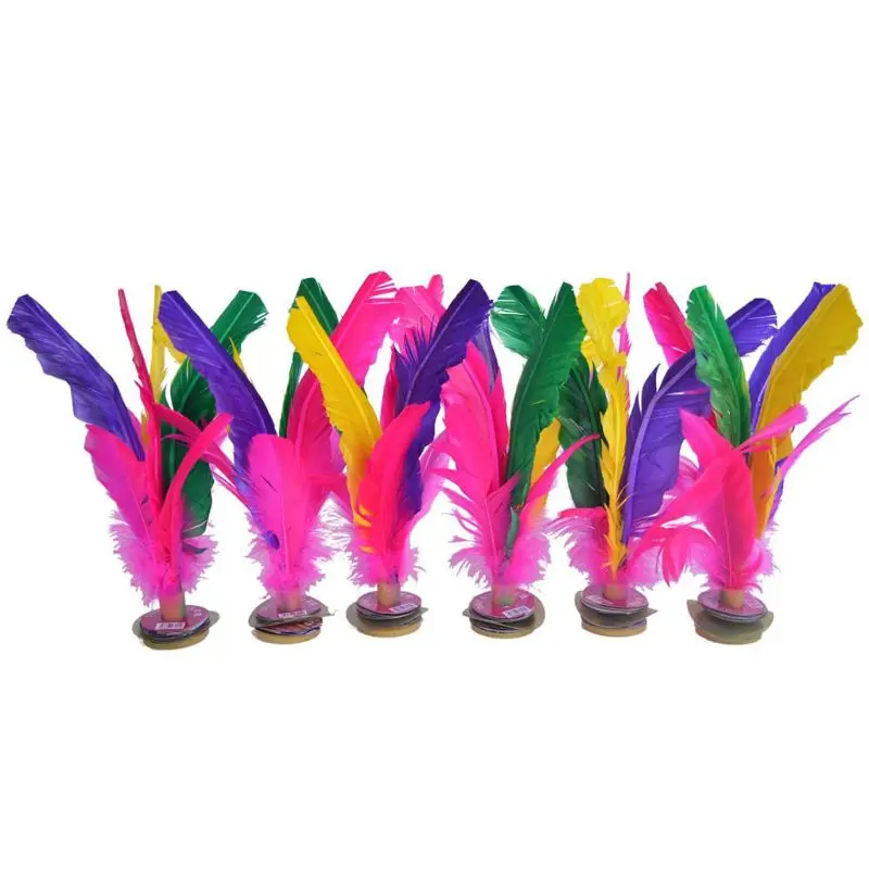 6 шт. цветные перья Волан китайские Jianzi ножные спортивные уличные игрушки для игр