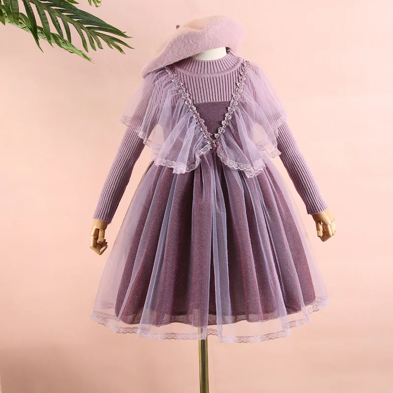 Children's clothing sweater princess dress 2019 autumn and winter new fashionable girls shiny gauze stitching sweater dress
Children's clothing sweater princess dress 2019 autumn and winter new fashionable girls shiny gauze stitching sweater dress
