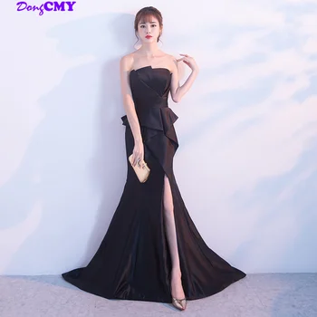 New High Slit Long Strapless DongCMY Evening Dresses Black Trumpet Party Formal Dresses
New High Slit Long Strapless DongCMY Evening Dresses Black Trumpet Party Formal Dresses