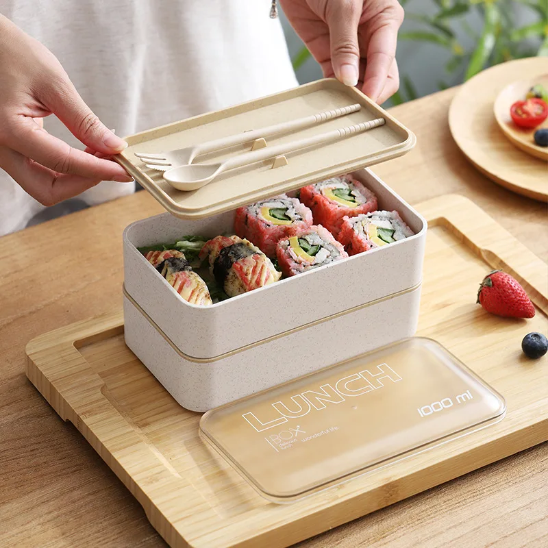 1L Portable Mini Lunch Box Double Layer Eco-Friendly Wheat Straw Bento Box Microwave Dinnerware Food Storage Container Lunchbox
1L Portable Mini Lunch Box Double Layer Eco-Friendly Wheat Straw Bento Box Microwave Dinnerware Food Storage Container Lunchbox