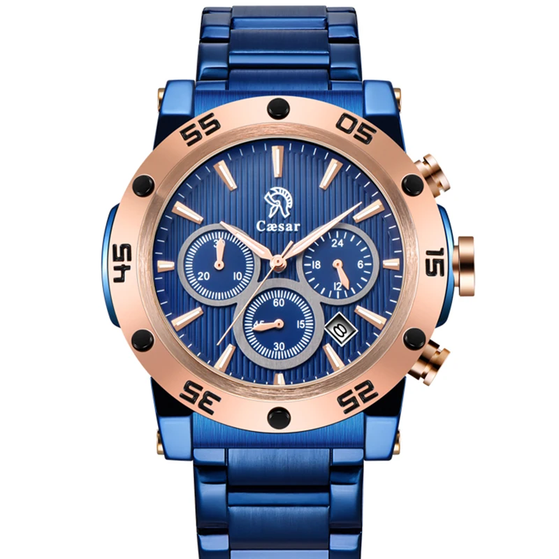 Caesar Rose Gold Men Black Quartz Chronograph Man Waterproof Skeleton Luxury Mens Watch Watches Relogio Masculino Wristwatch men
Caesar Rose Gold Men Black Quartz Chronograph Man Waterproof Skeleton Luxury Mens Watch Watches Relogio Masculino Wristwatch men