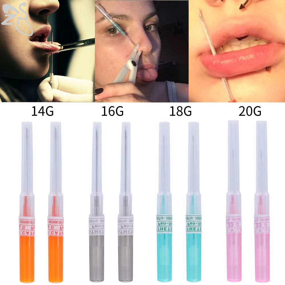 ZS 5pcs/lot 14G-20G Surgical Steel Body Piercing Needle Set Ear Helix Navel Nose Lip Eyebrow Tongue Piercings Professional Tools
ZS 5pcs/lot 14G-20G Surgical Steel Body Piercing Needle Set Ear Helix Navel Nose Lip Eyebrow Tongue Piercings Professional Tools