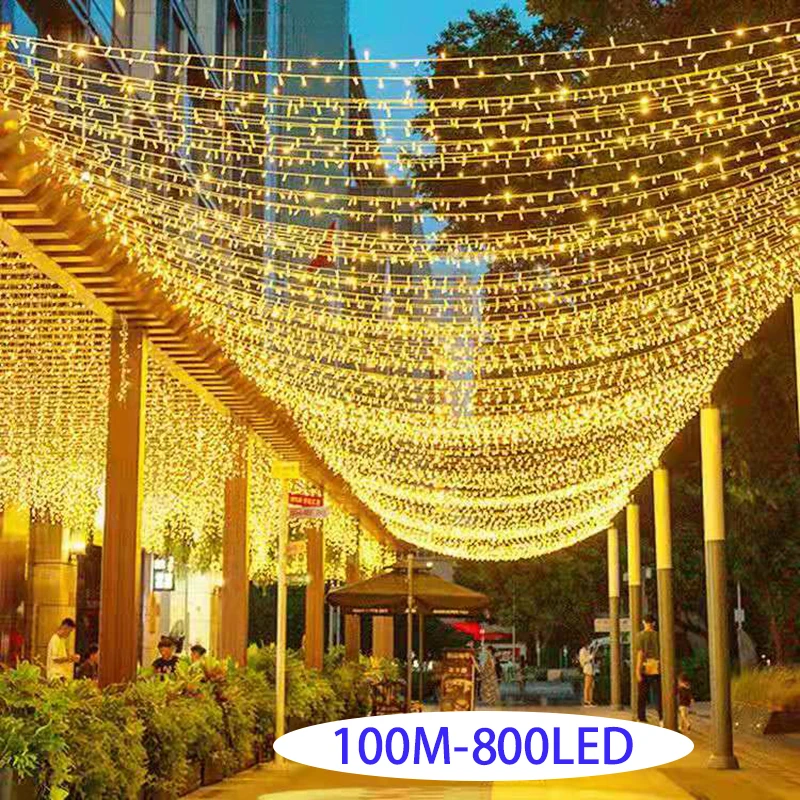 Рождественские огни 100 м 800LED гирлянды гирляндой 8 виды Праздничные огни, используемые для осветительных элементов декора
Рождественские огни 100 м 800LED гирлянды гирляндой 8 виды Праздничные огни, используемые для осветительных элементов декора