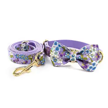2020 Popular flower Pattern dog collar and leash with bow tie for big and small dog cotton fabric collar rose gold metal buckle
2020 Popular flower Pattern dog collar and leash with bow tie for big and small dog cotton fabric collar rose gold metal buckle